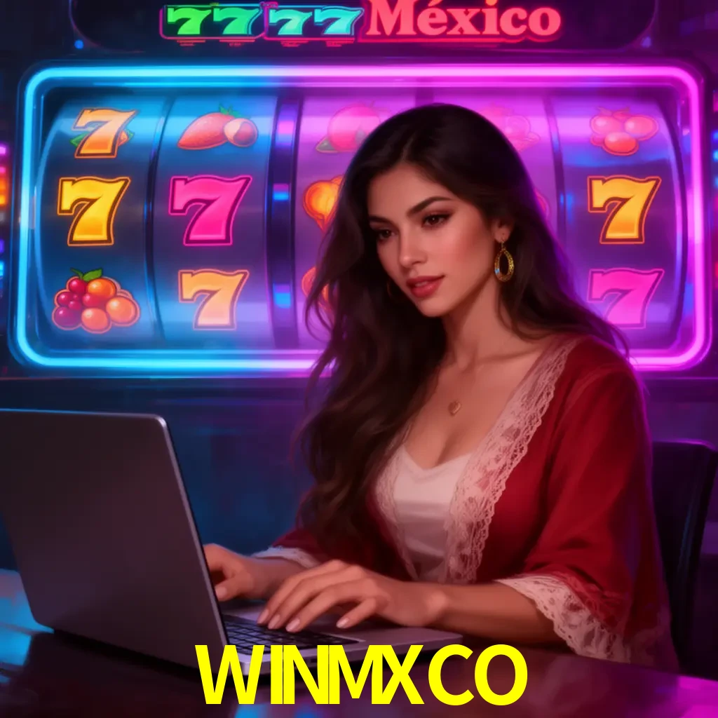 WINMXCO Slots - tragamonedas, RTP y control Tragamonedas WINMXCO con símbolos, saldo móvil y reglas de apuesta visibles
